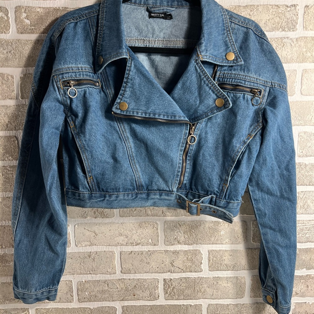 NASTY GAL MOTTO Blue Denim Jacket